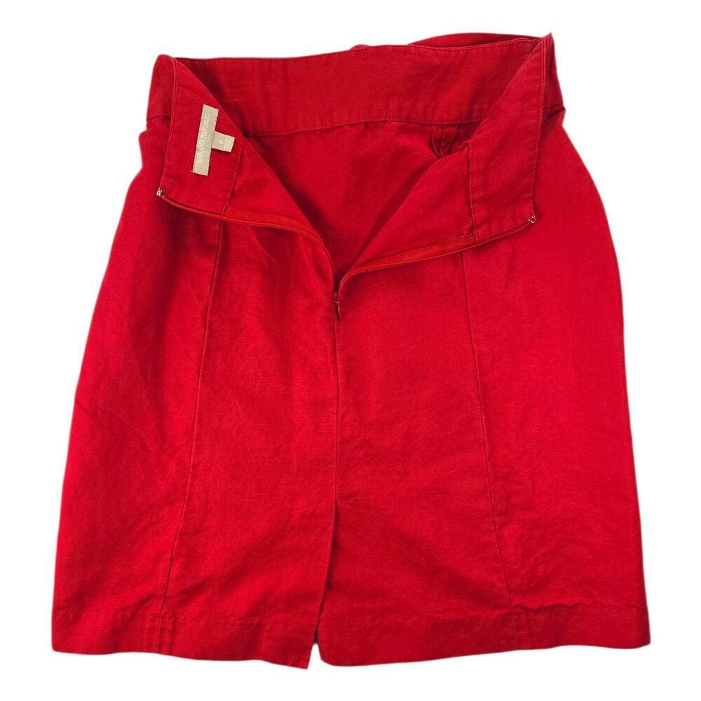 Banana Republic | Linen/Cotton Blend Red Skirt with Front Tie | Size 8 - Picture 4 of 4